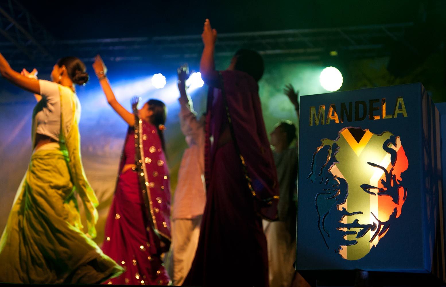 Celebrations at the Hare Krishna Festival of the Chariot in Lenasia on Saturday night. (Madelene Cronje, M&G)