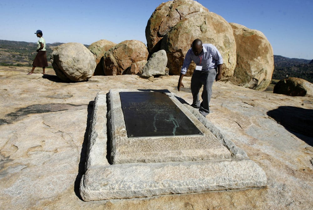 Arch-imperialist Cecil John Rhodes is buried in the  Matapos hills on the outskirts of Bulawayo