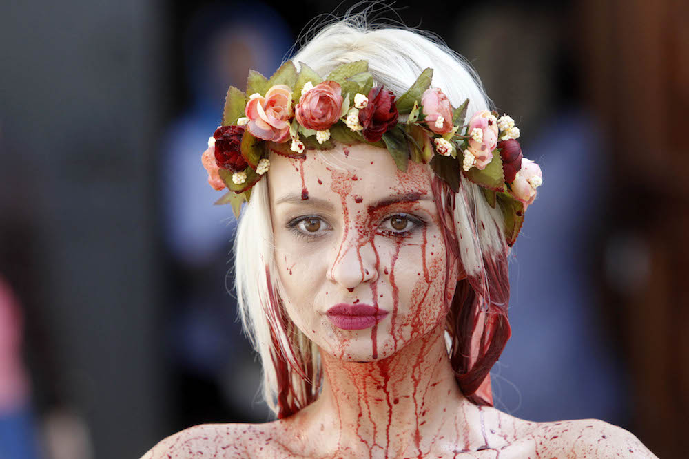 Femen member at a protest