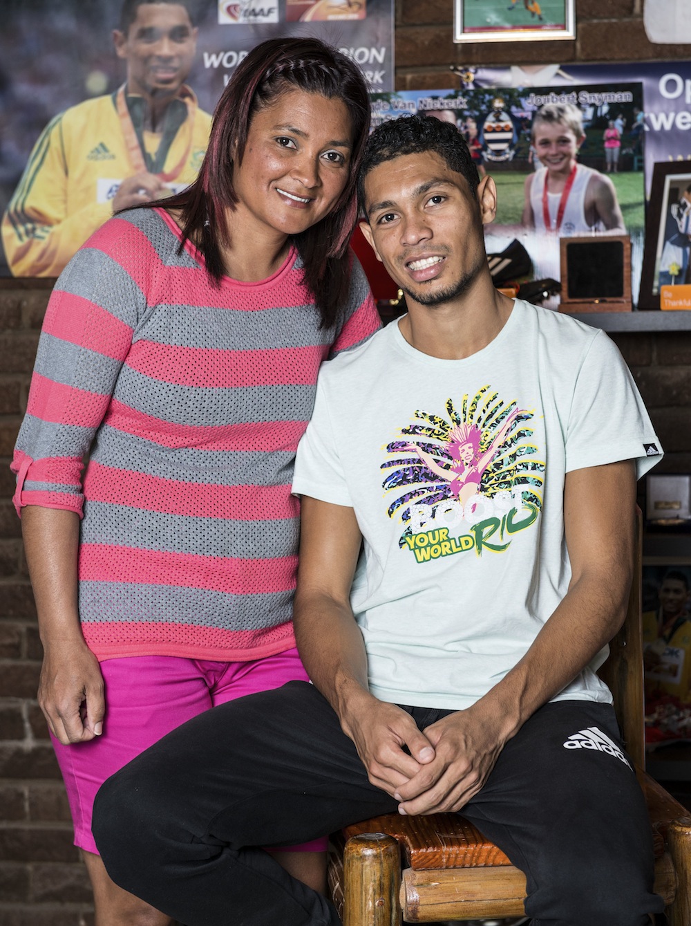Athlete Wayde van Niekerk and his mother Odessa Swarts